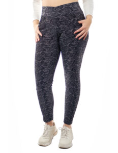 Calza Plush Negra Con Gris