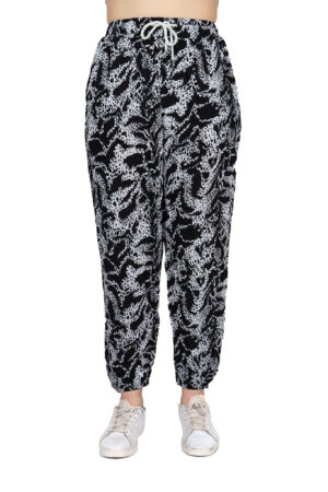 Calza estampada blanco y negro de mujer 1